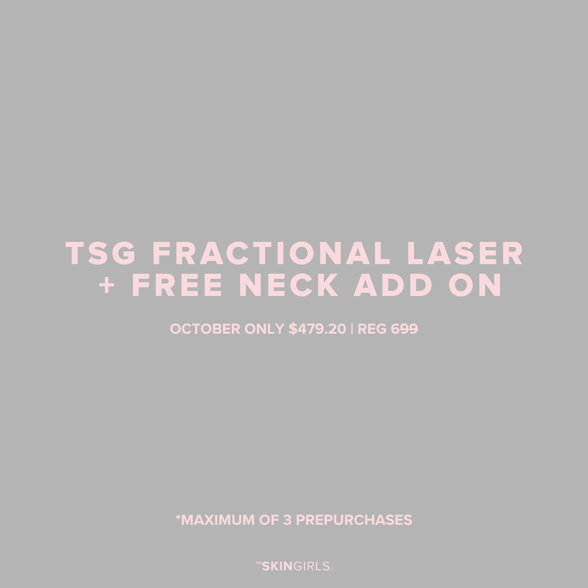 OCTOBER PROMO| 20% OFF TSG FRACTIONAL LASER + FREE NECK ADD ON